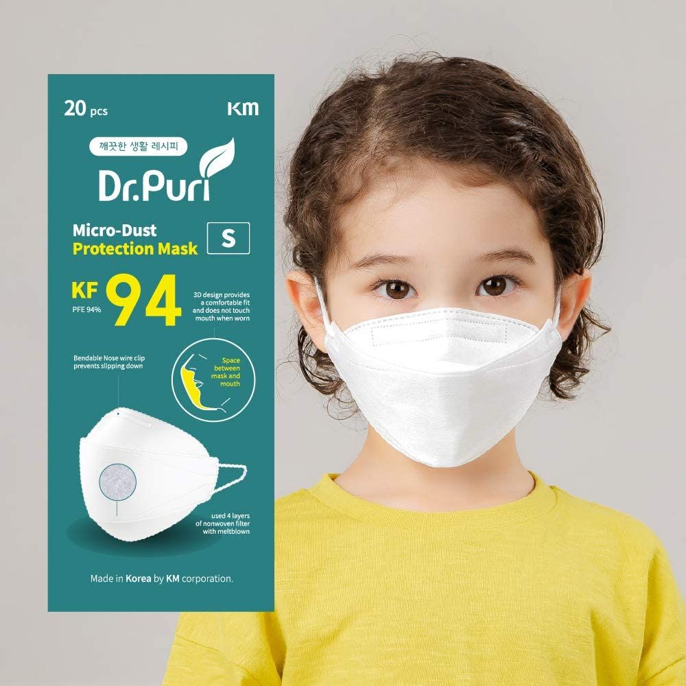 A visual showing a kid wearing Dr.Puri New Micro-Dust face mask