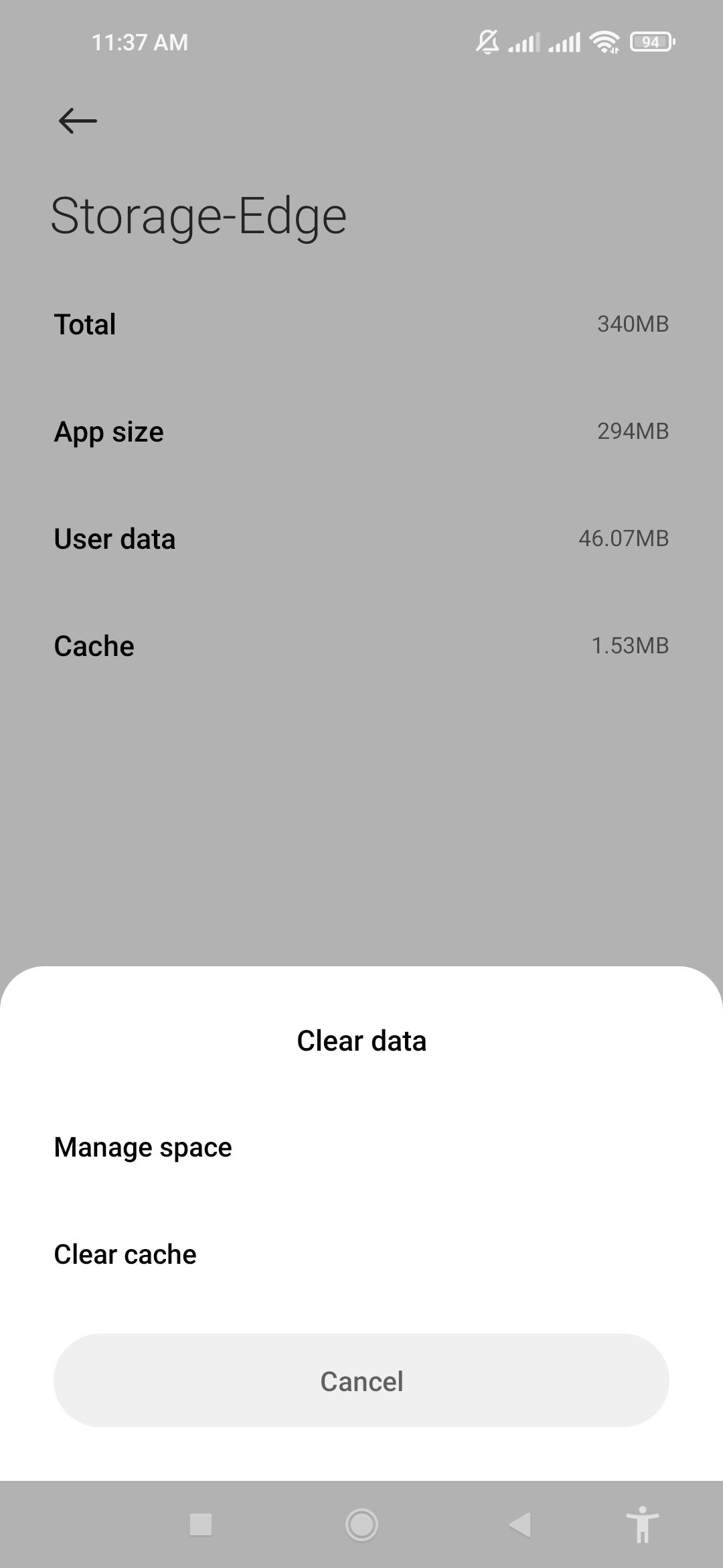 Edge select Clear cache