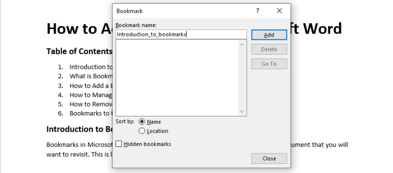 How to Use the Bookmarks Feature in Microsoft Word