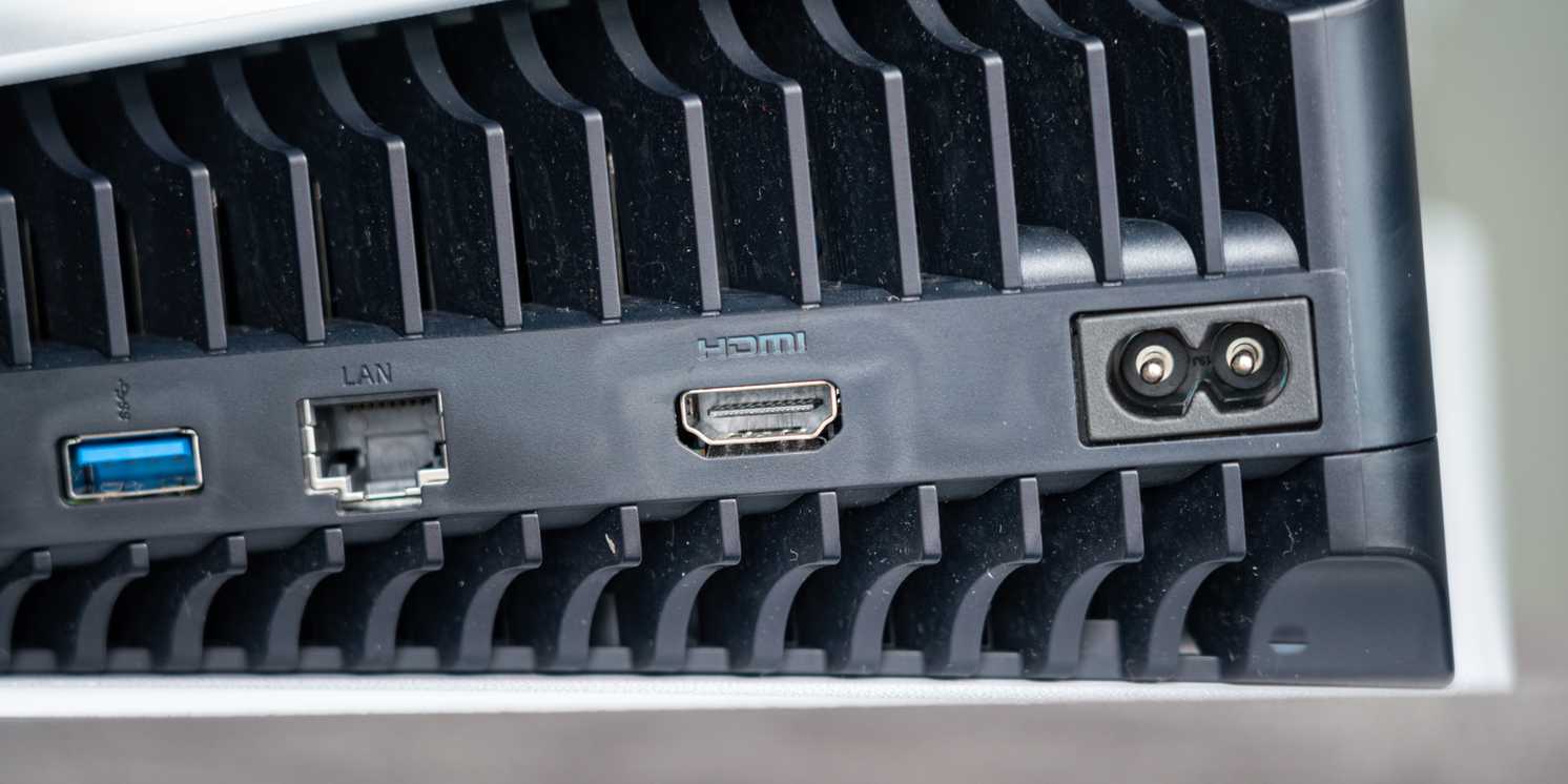 Back of PS5 console showing its various ports