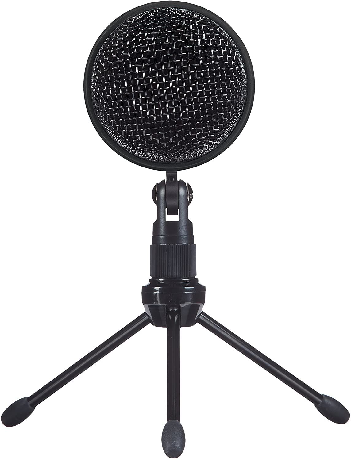 A visual showing the front side view of Amazon basics microphone