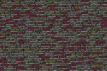 Block of code on a screen