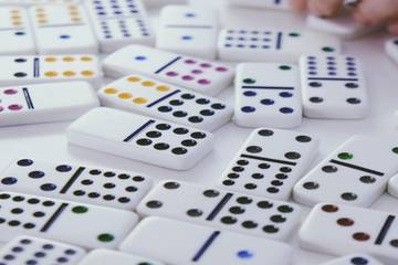 Several dominoes showing different combinations of points