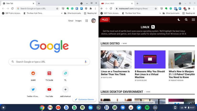 split screen on a chromebook