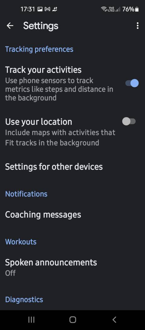 Google Fit disable activity tracking android
