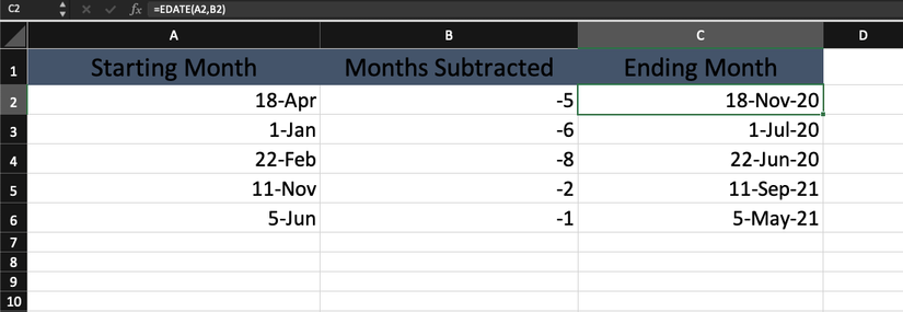 How to Subtract Dates in Excel