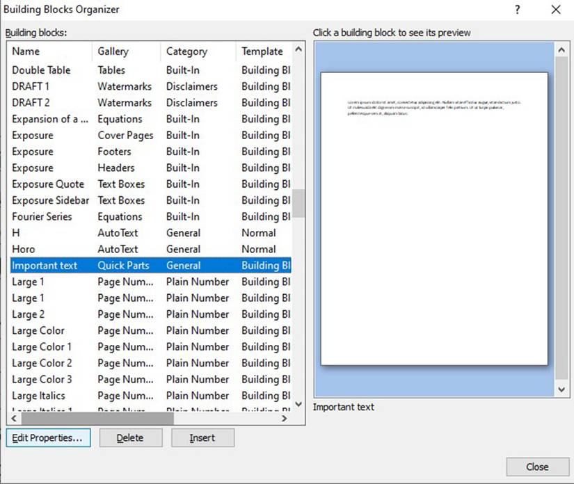 Use Microsoft Word's Quick Parts to Insert Frequently Used Text