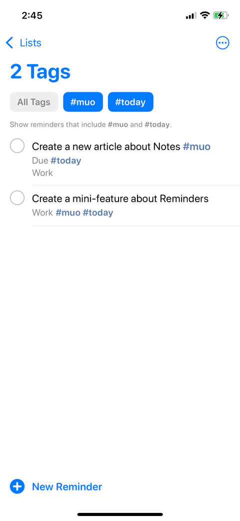 How to Organize Your iPhone Reminders With Tags
