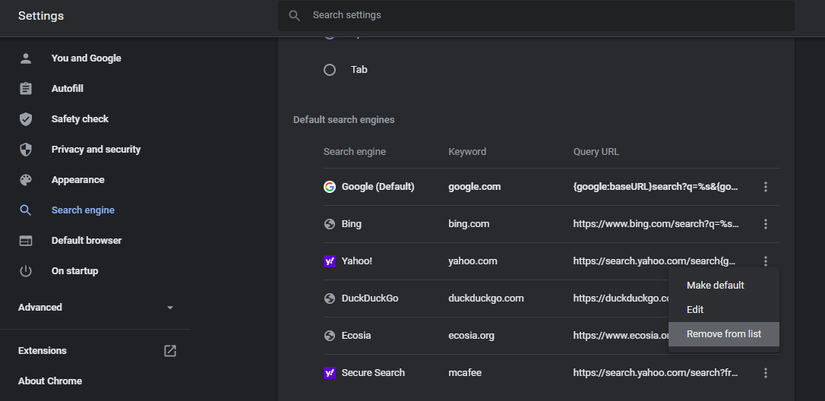How to Remove Yahoo Search Engine From Chrome
