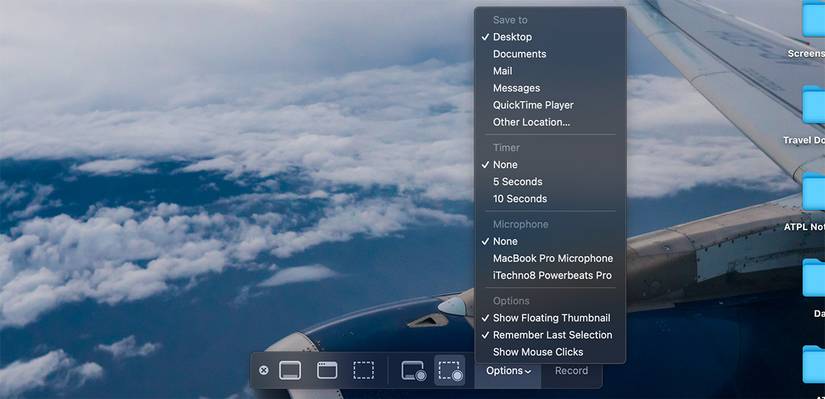 Screen Recording Options in Screenshot Utility