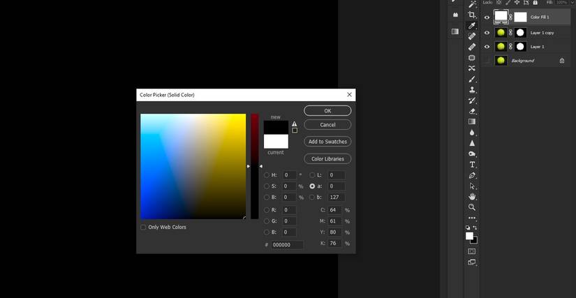 Step 2 Change color to Black