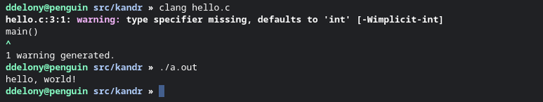 Clang output in Linux