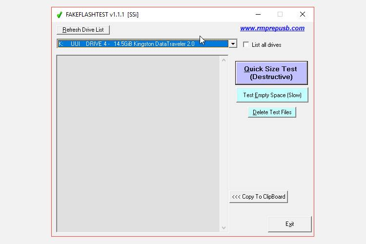 fakeflashtest usb capacity checker