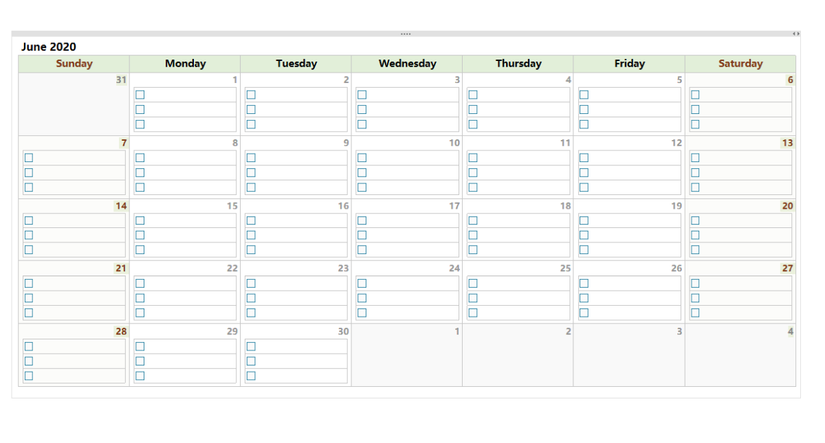 Onenote Calendar Template