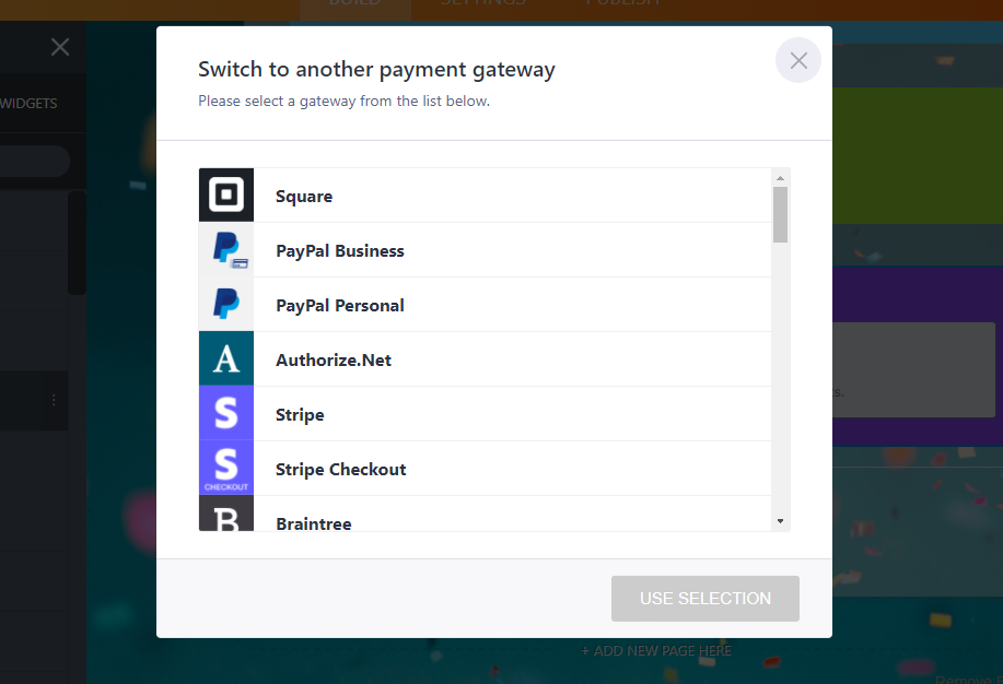 Tangkapan layar Gateway Pembayaran di Jotform