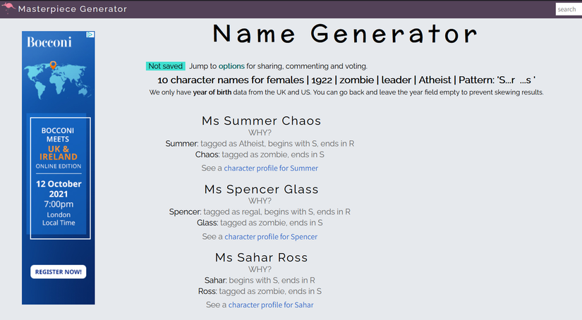 Names Random Name Characters Generator The 6 Best Websites to Generate Names for Your Fictional Characters
