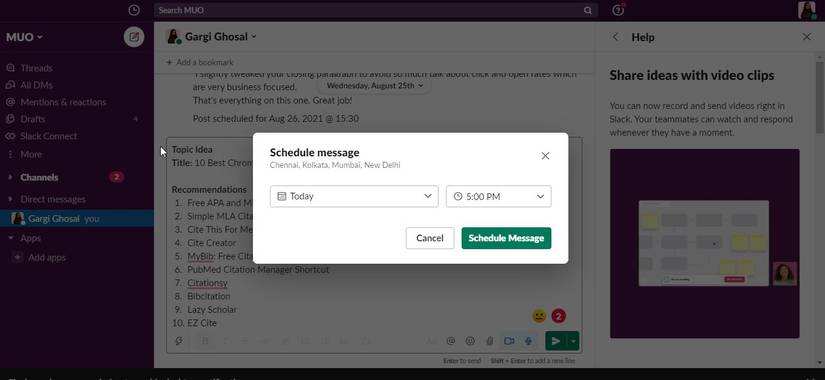 How to Schedule Messages in Slack