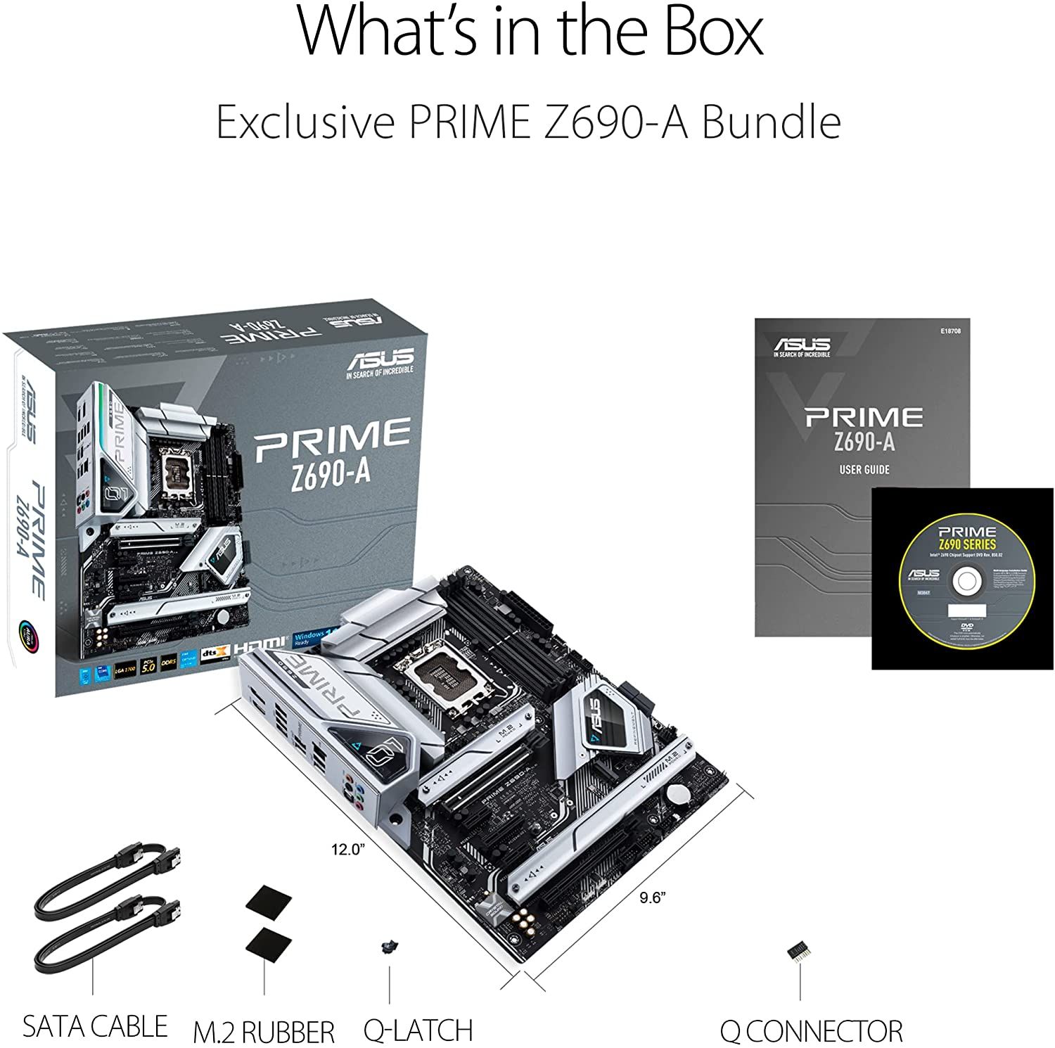 An image showing in-box content of ASUS Prime Z690-A