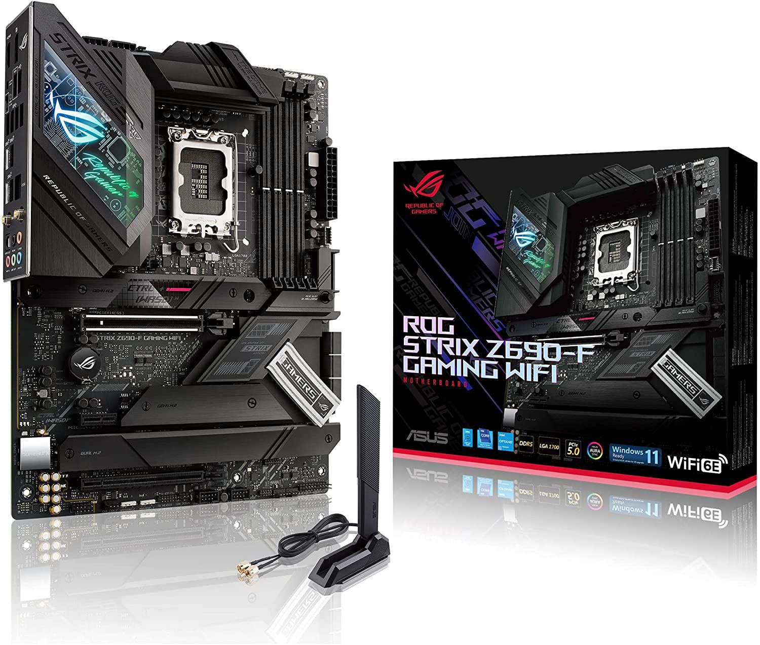 An image showing the complete ASUS ROG Strix Z690-F product