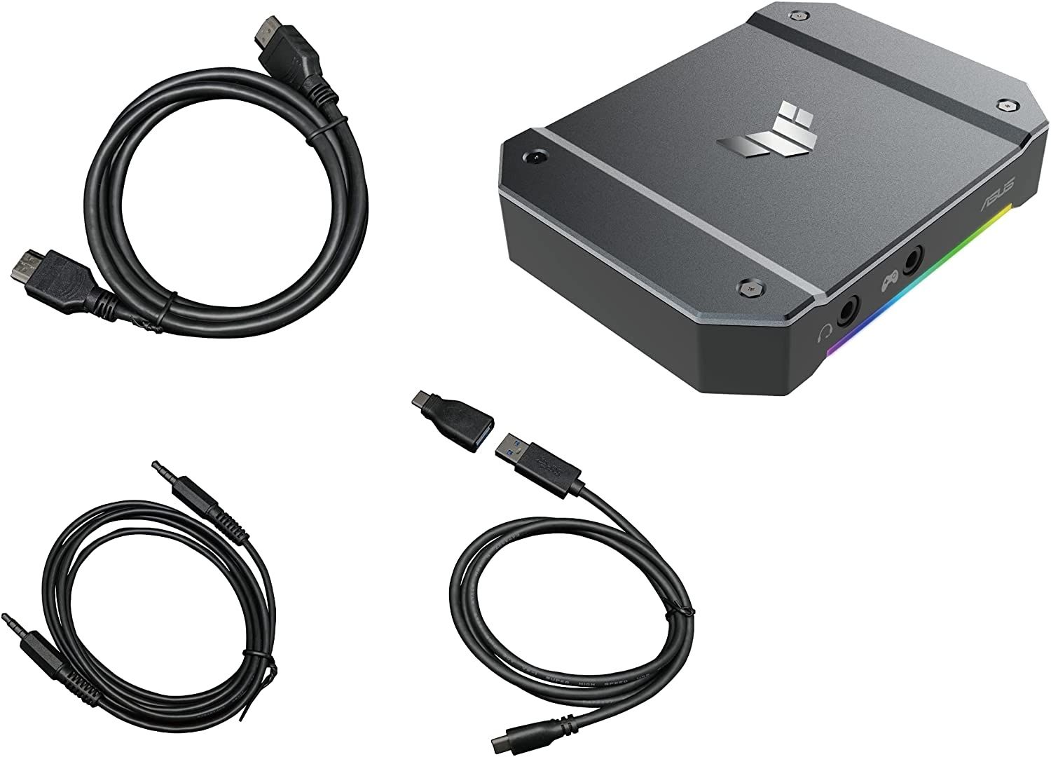 The in-box accessories of ASUS TUF Gaming Video Capture Card