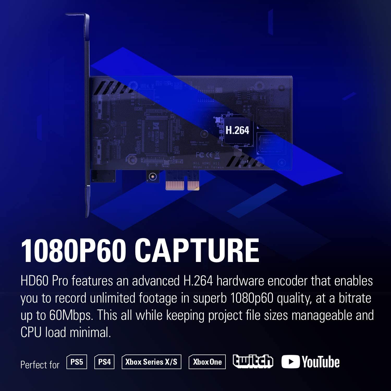 A visual showing Elgato HD60 Pro capture specs