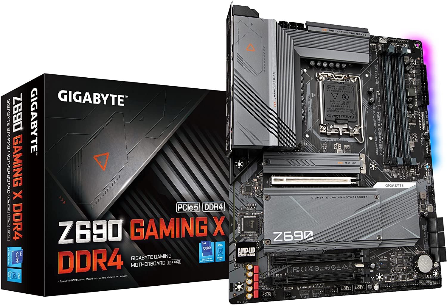 An image showing a complete view of GIGABYTE Z690 Gaming