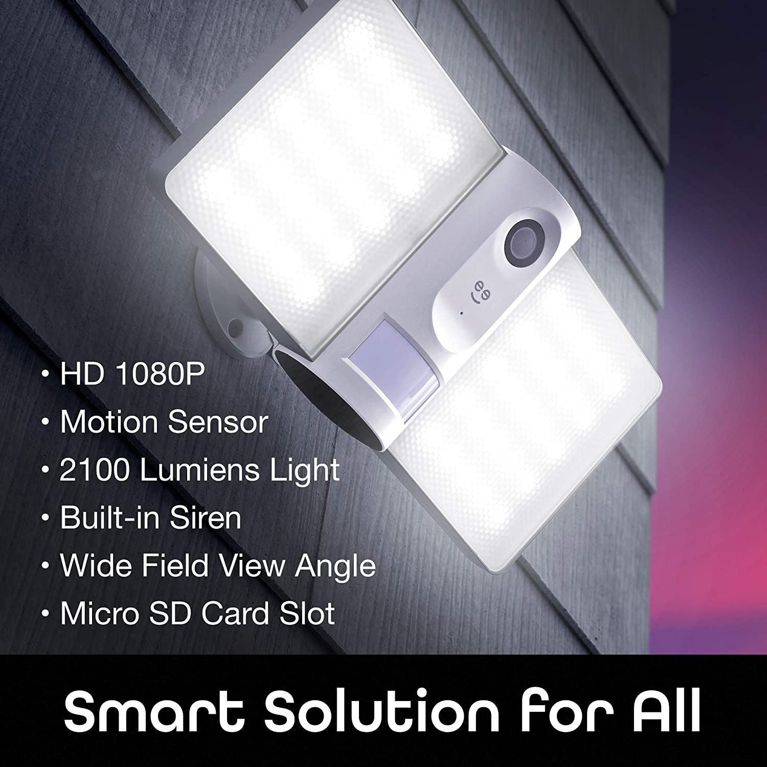 Geeni Sentry Wireless Smart Floodlight's several features for home security