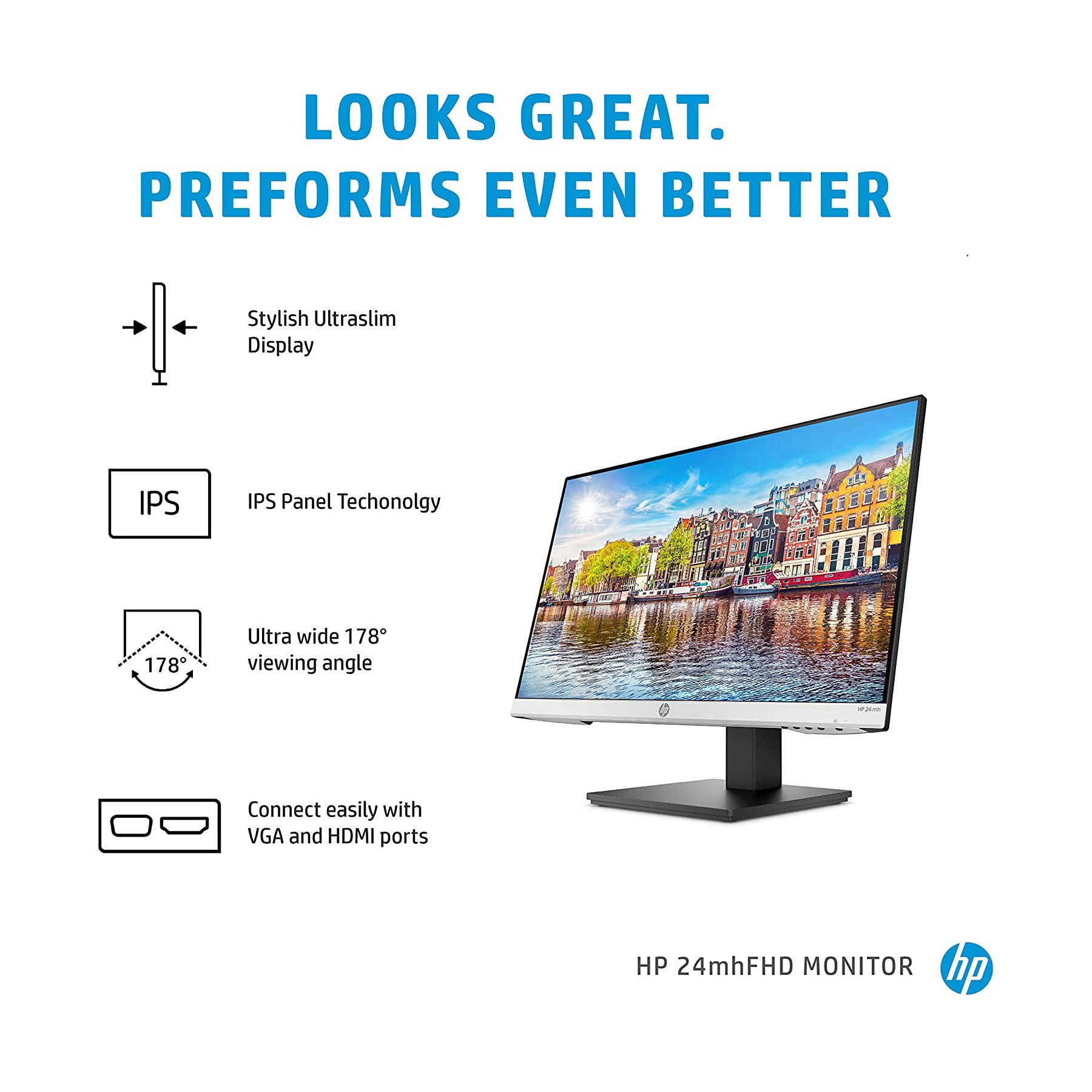 HP 23.8-inch FHD IPS Monitor 24mh 04