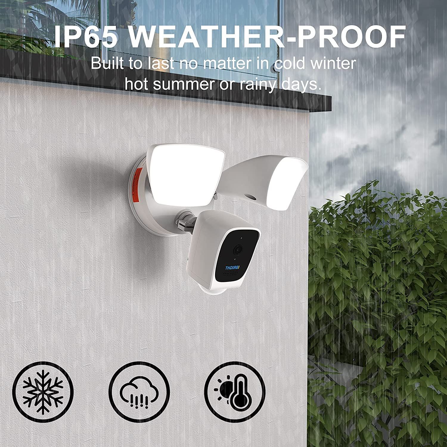 IBRIGHT Smart Floodlight Camera weather proof features