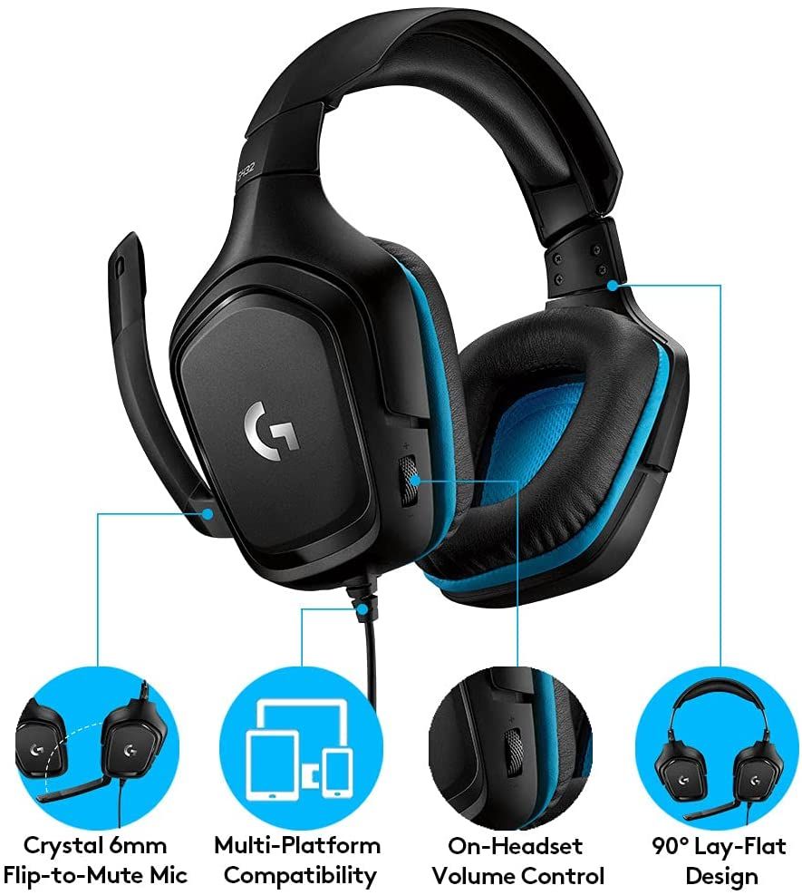 Logitech G432 7.1 Surround Sound Gaming Headset  Features