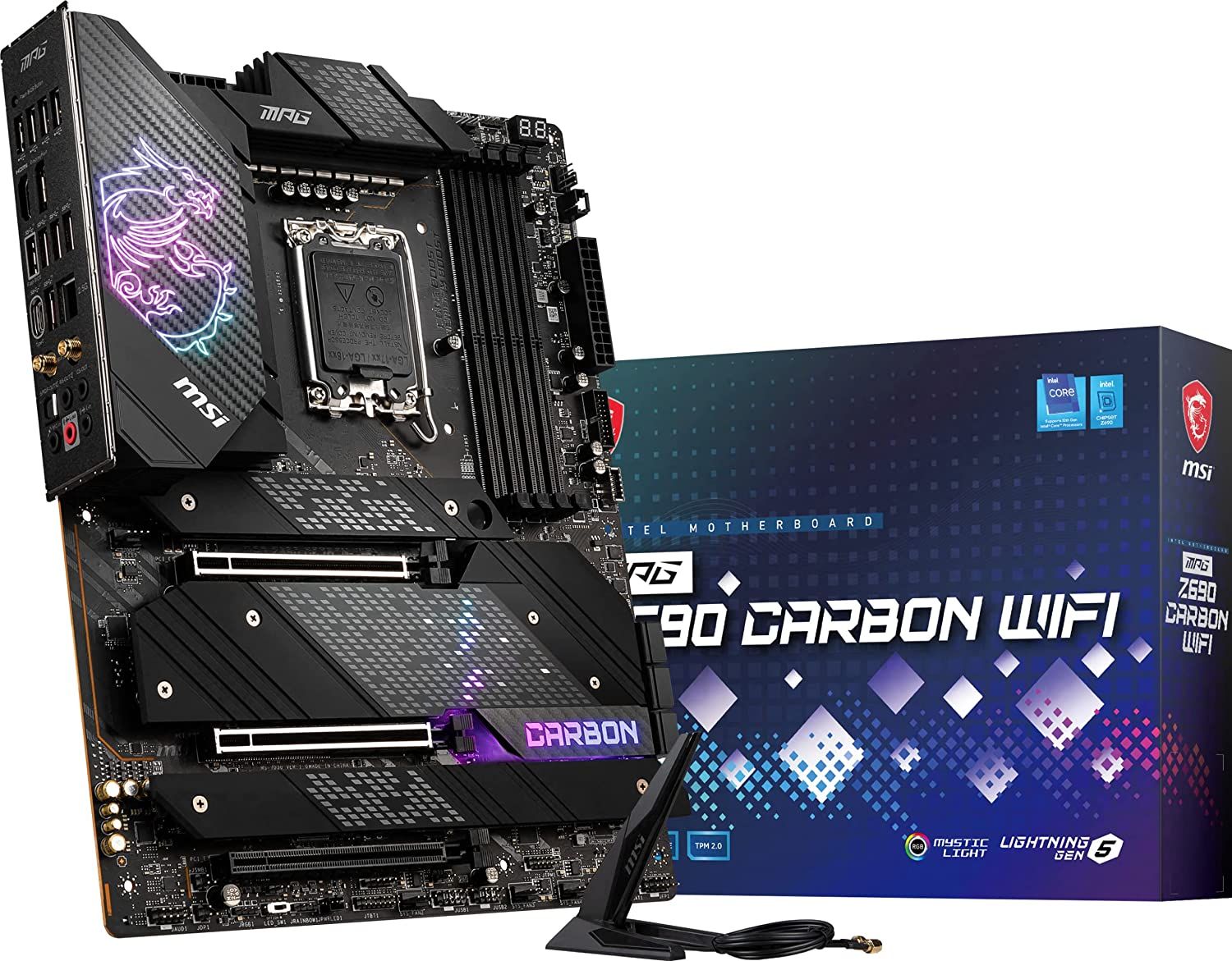 A visual of the MSI MPG Z690 Carbon complete package