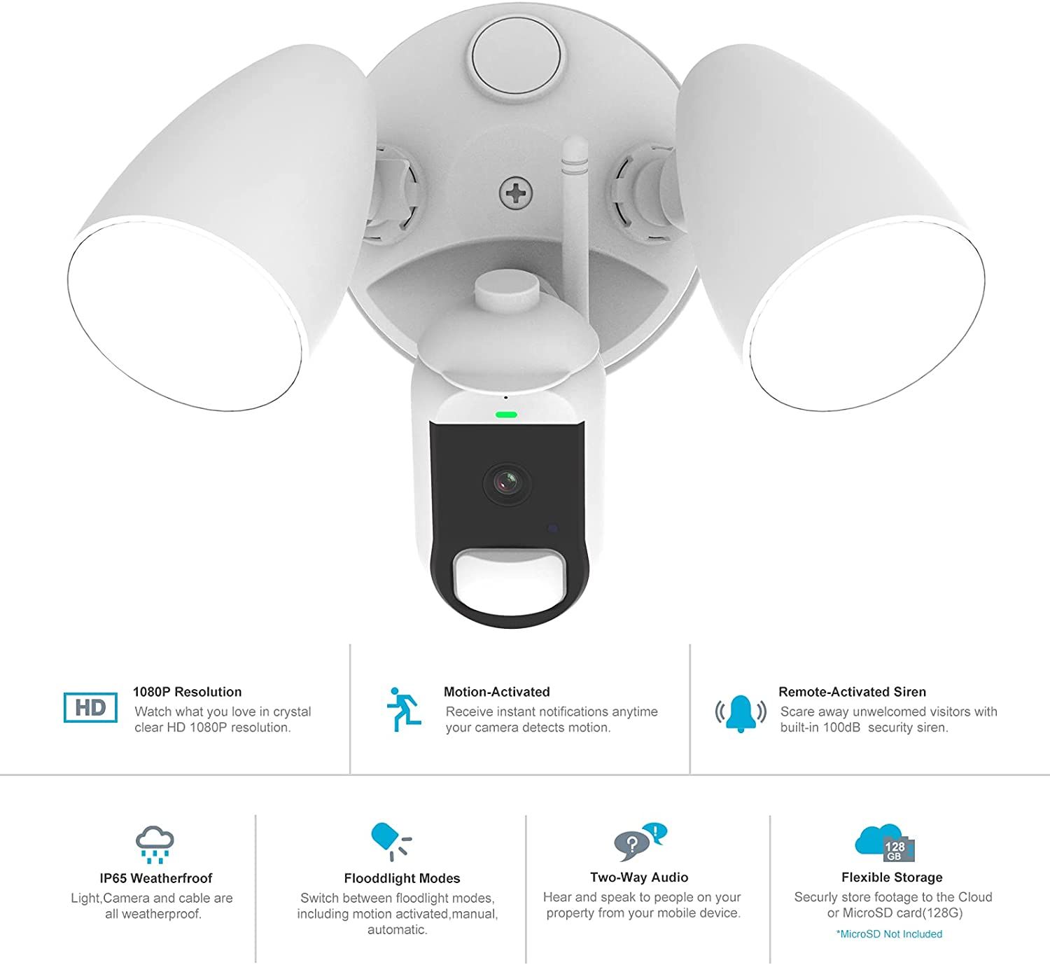 Snoeir Smart Floodlight Camera home security features