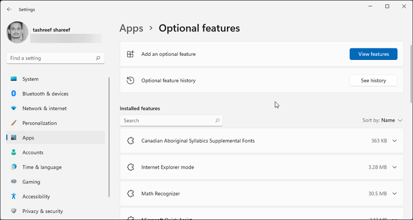 How to Add or Remove Optional Features in Windows 11