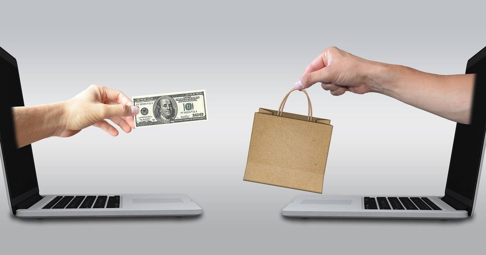 Illustration of business being done online