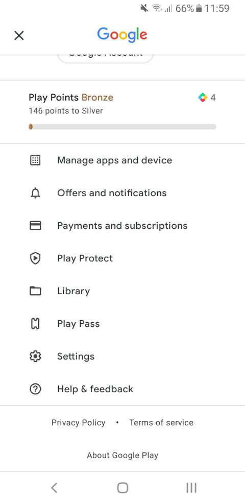 google play store menu