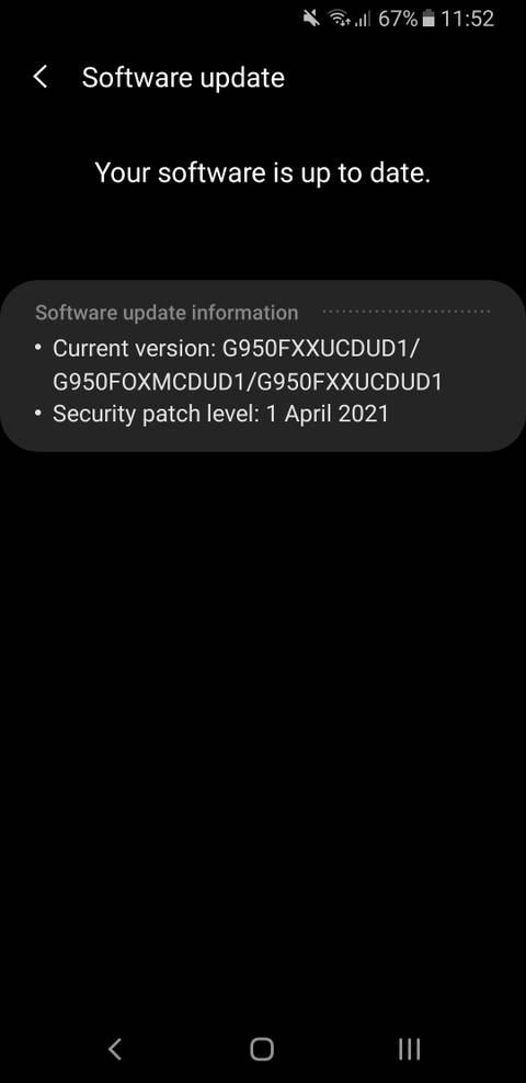 samsung phone is up to date