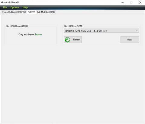 xboot multiboot tool qemu options