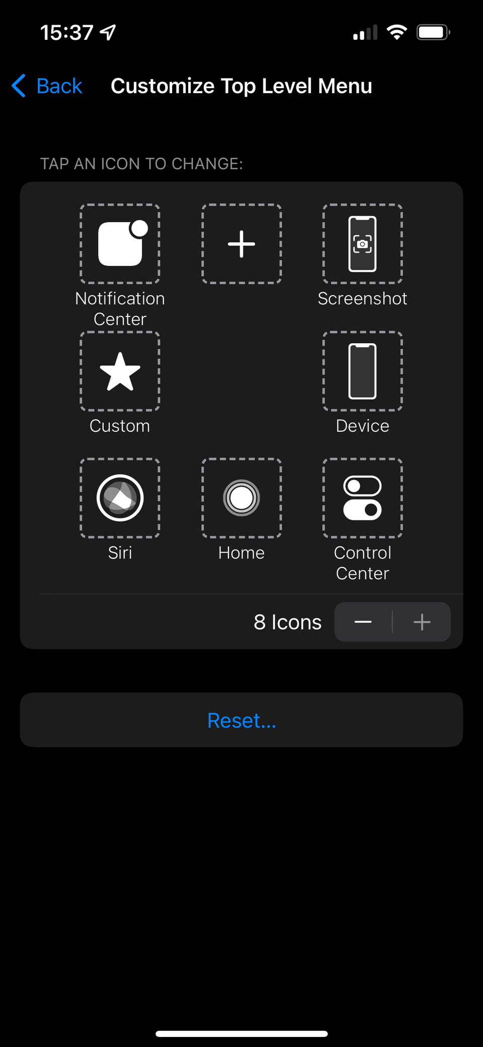 iPhone AssistiveTouch Add Items