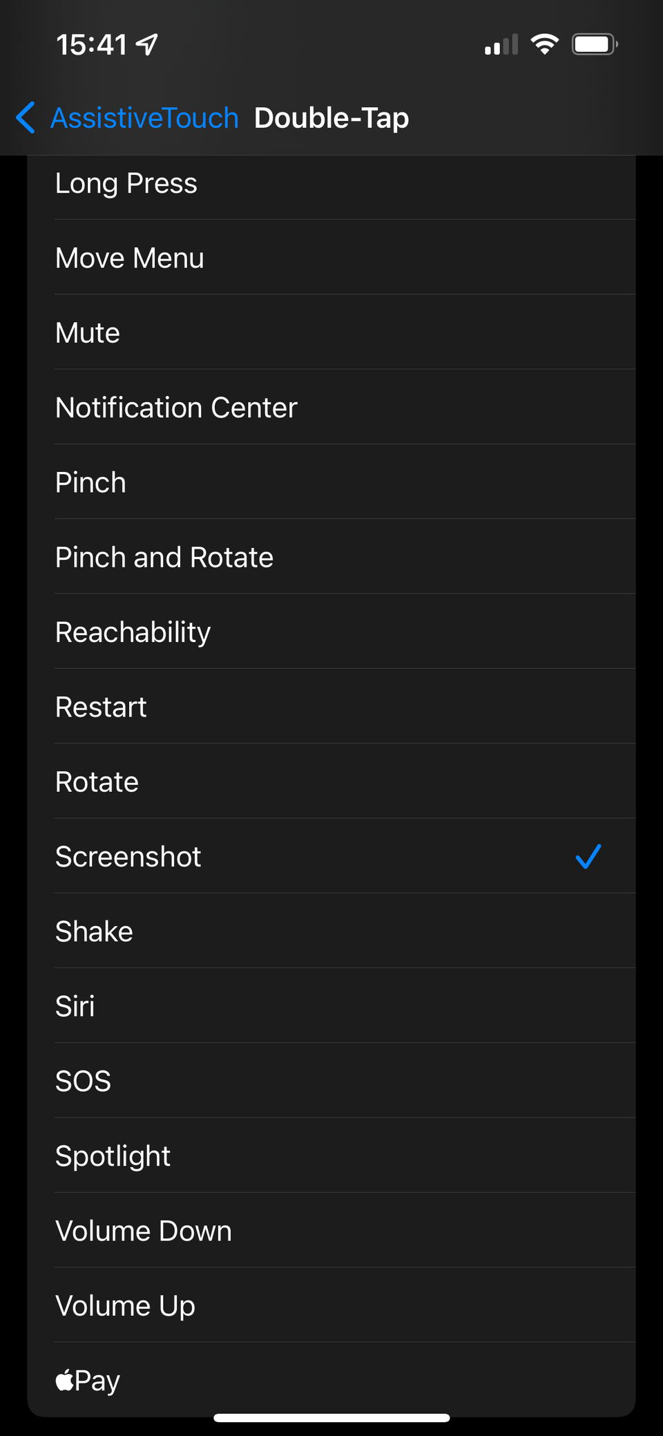 iPhone AssistiveTouch New Command