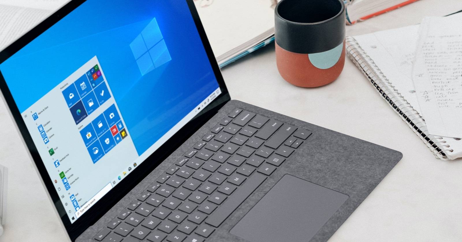 A Windows PC on a desk