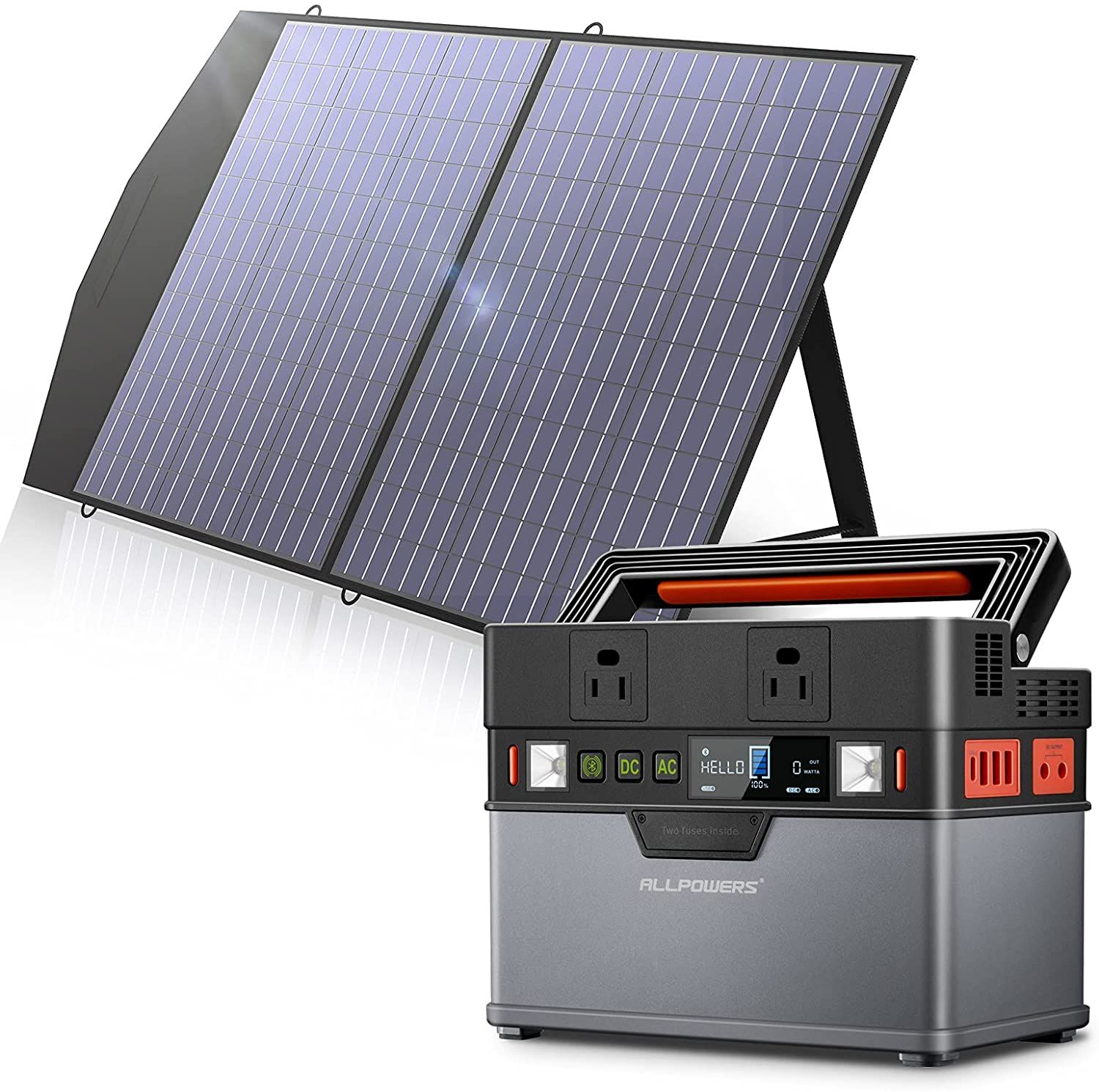 ALLPOWERS 288Wh Solar Generator and solar panels