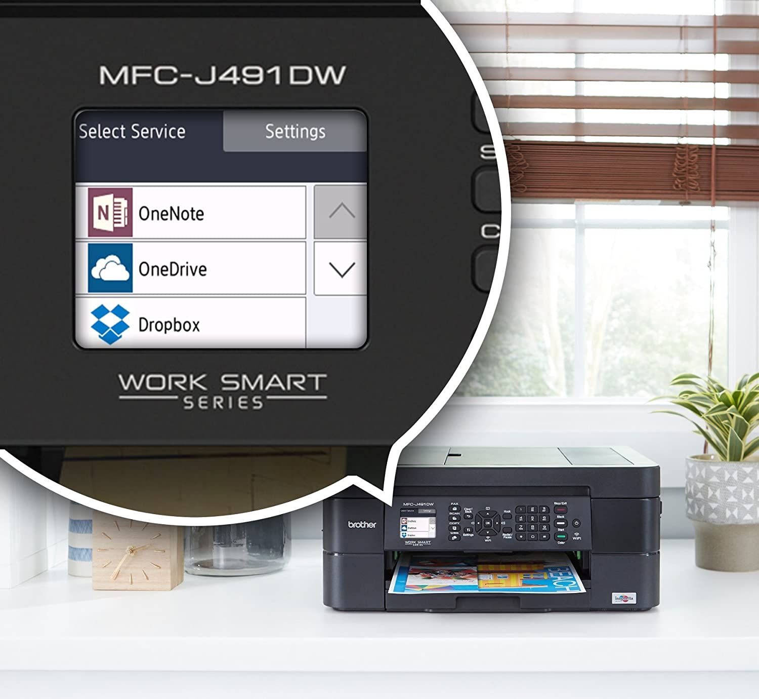 Brother MFC-J491DW printer cloud storage feature