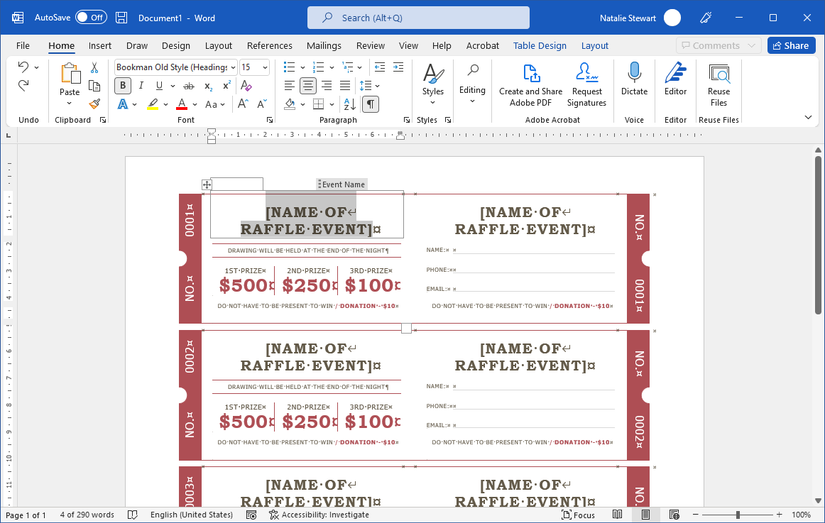 Printable Word Raffle How to Get a Free Raffle Ticket Template for Microsoft Word
