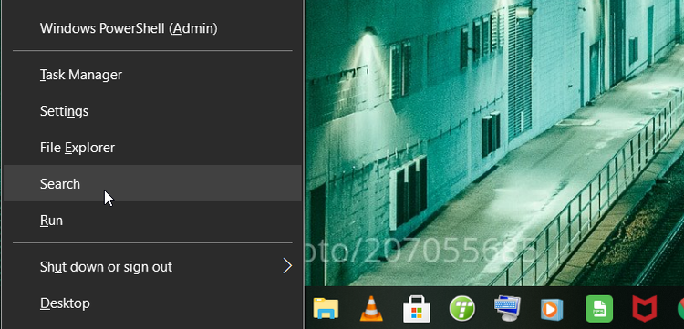 Opening the Control Panel Via the Quick Access Menu