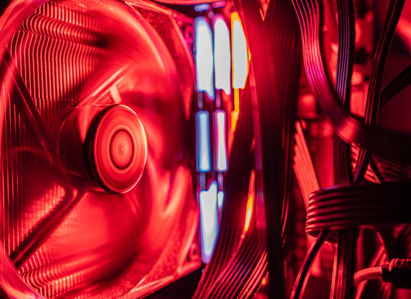 PC case fan red
