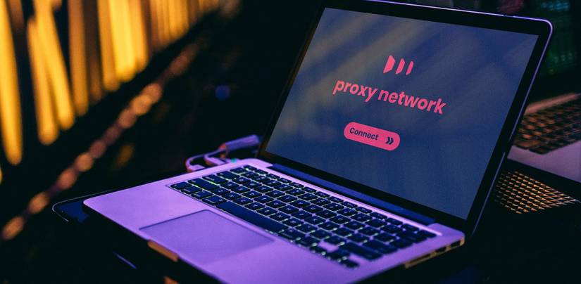 PC on a desk with proxy server network on it