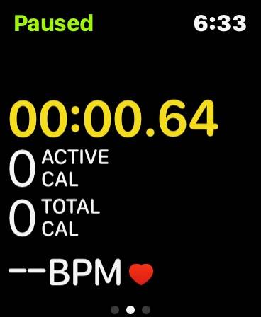 Paused Workout Apple Watch