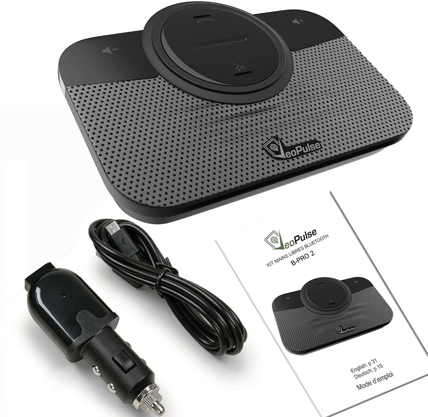 VeoPulse Car Speakerphone B-PRO 2 in the box content