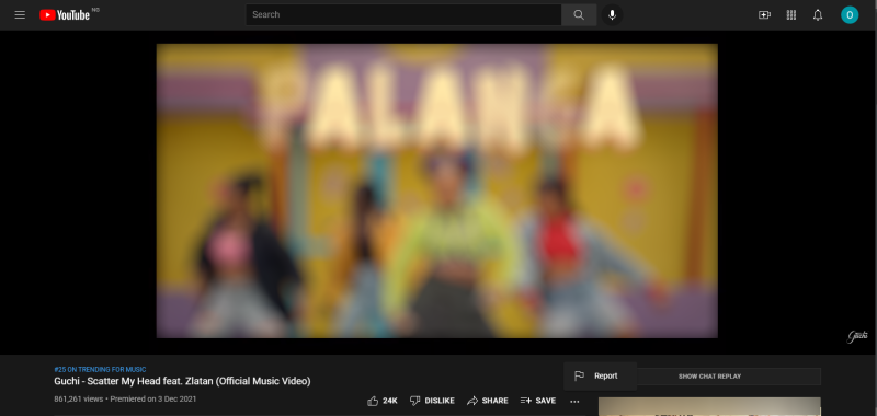 YouTube report video click...button