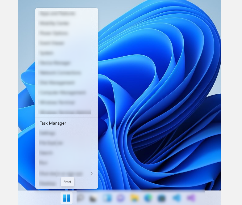 right click start task manager